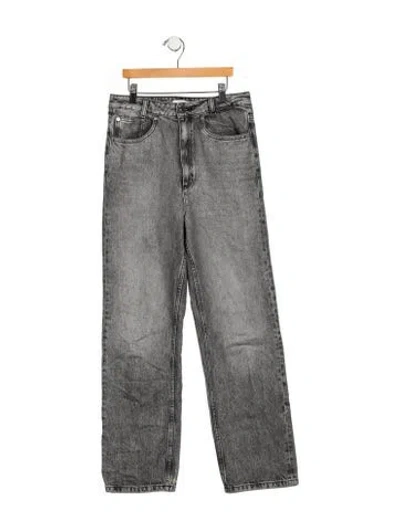 Pre-owned Sandro High-rise Straight Leg Jeans In Gray
