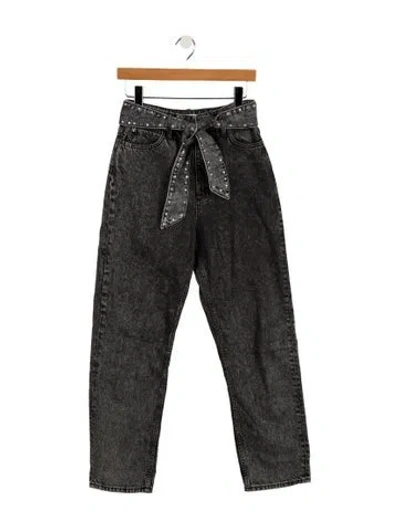 Pre-owned Sandro High-rise Straight Leg Jeans In Gray