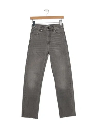 Pre-owned Sandro High-rise Straight Leg Jeans In Gray