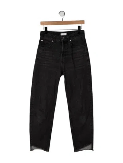 Pre-owned Sandro High-rise Straight Leg Jeans In Gray