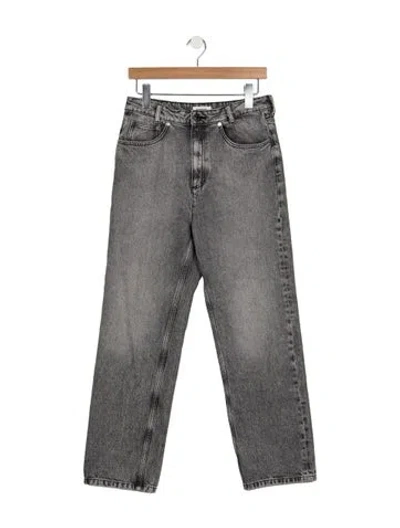 Pre-owned Sandro High-rise Straight Leg Jeans In Gray