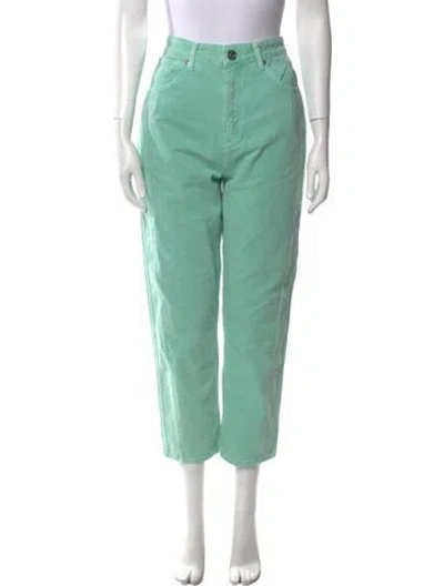 Pre-owned Sandro High-rise Straight Leg Jeans In Green