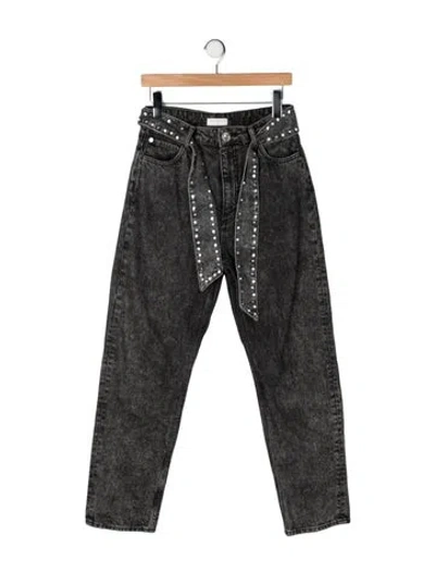 Pre-owned Sandro High-rise Straight Leg Jeans In Green