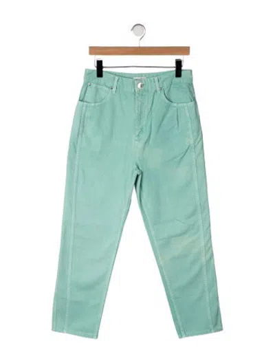 Pre-owned Sandro High-rise Straight Leg Jeans In Green
