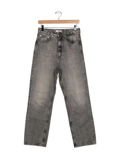 Pre-owned Sandro High-rise Straight Leg Jeans In Grey