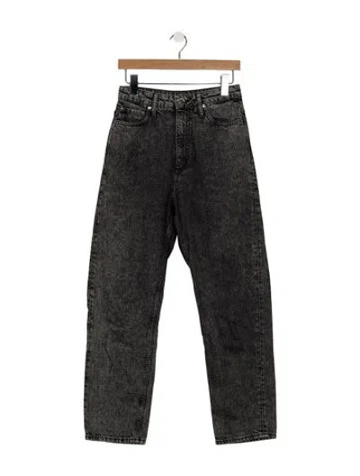 Pre-owned Sandro High-rise Straight Leg Jeans In Grey