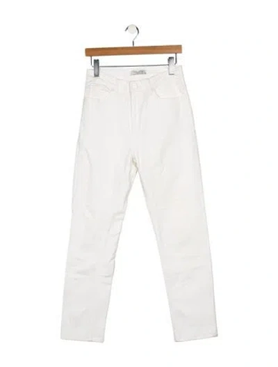 Pre-owned Sandro High-rise Straight Leg Jeans In Neutral