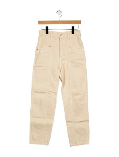 Pre-owned Sandro High-rise Straight Leg Jeans In Neutral