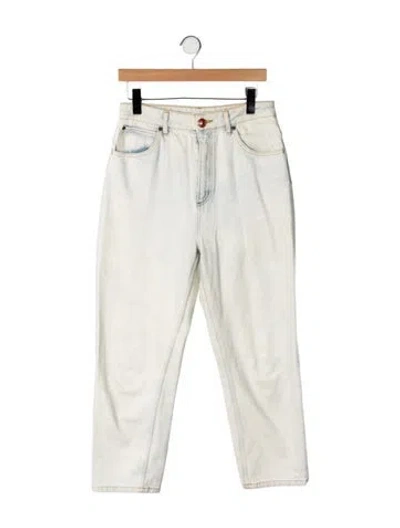Pre-owned Sandro High-rise Straight Leg Jeans In Neutrals
