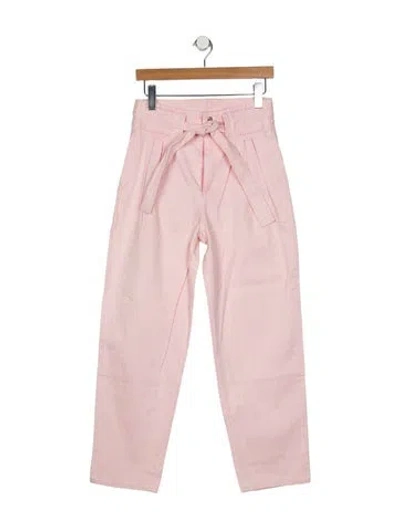 Pre-owned Sandro High-rise Straight Leg Jeans In Pink