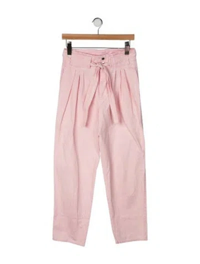 Pre-owned Sandro High-rise Straight Leg Jeans In Pink