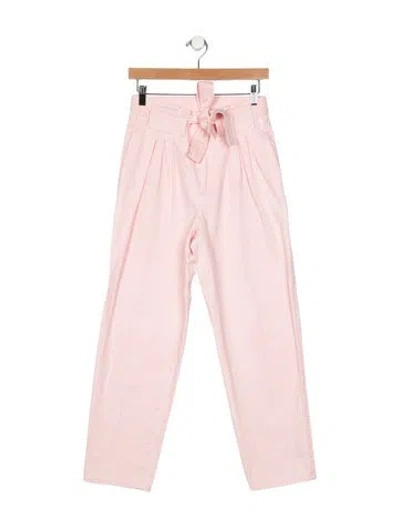 Pre-owned Sandro High-rise Straight Leg Jeans In Pink