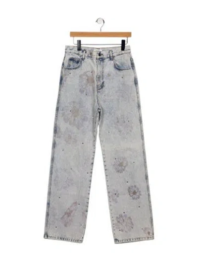 Pre-owned Sandro High-rise Straight Leg Jeans W/ Tags In Blue