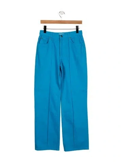 Pre-owned Sandro High-rise Straight Leg Jeans W/ Tags In Blue