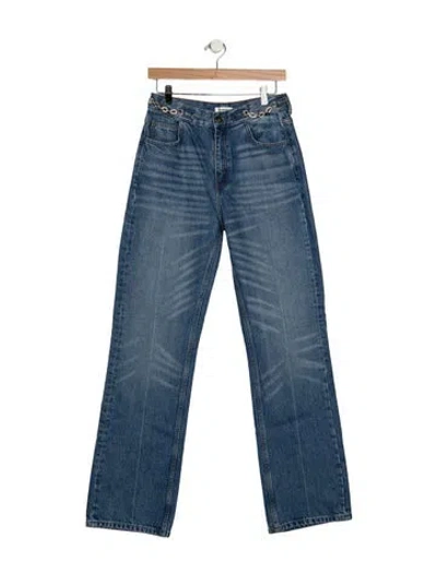 Pre-owned Sandro High-rise Straight Leg Jeans W/ Tags In Blue