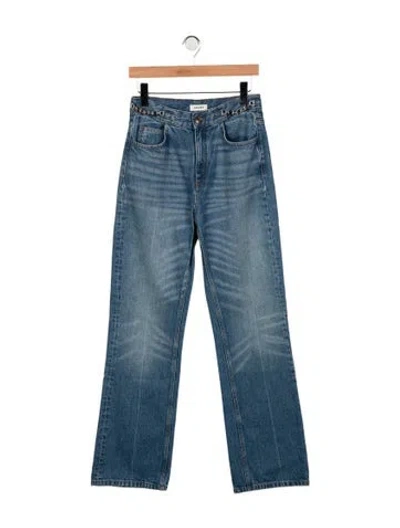 Pre-owned Sandro High-rise Straight Leg Jeans W/ Tags In Blue