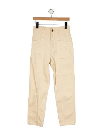 Pre-owned Sandro High-rise Straight Leg Jeans W/ Tags In Yellow