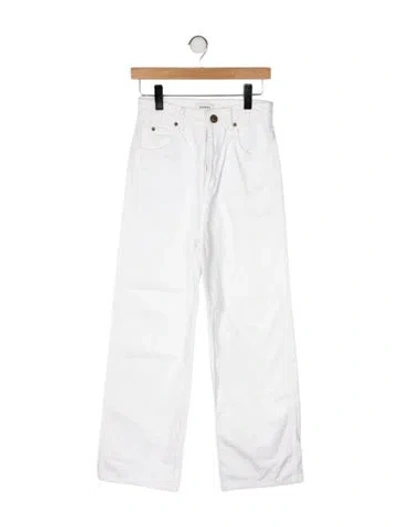 Pre-owned Sandro High-rise Straight Leg Jeans In White