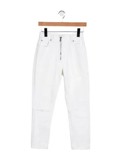 Pre-owned Sandro High-rise Straight Leg Jeans In White