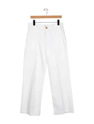 Pre-owned Sandro High-rise Straight Leg Jeans In White