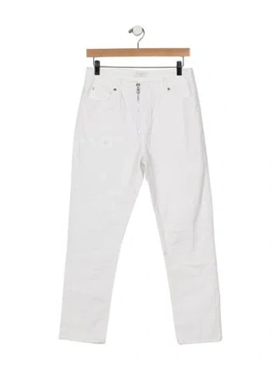 Pre-owned Sandro High-rise Straight Leg Jeans In White