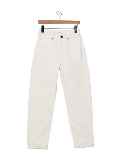 Pre-owned Sandro High-rise Straight Leg Jeans In White