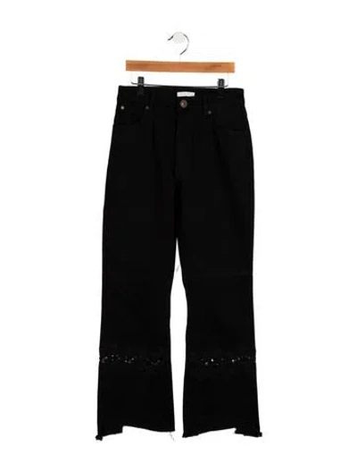 Pre-owned Sandro High-rise Wide Leg Jeans In Black
