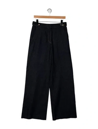 Pre-owned Sandro High-rise Wide Leg Jeans In Black