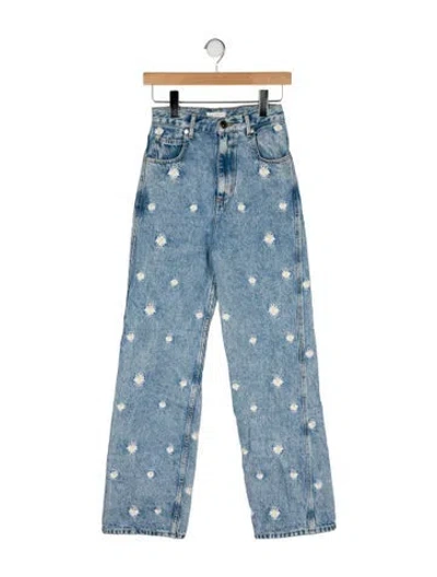 Pre-owned Sandro High-rise Wide Leg Jeans In Blue