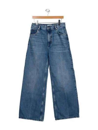 Pre-owned Sandro High-rise Wide Leg Jeans In Blue