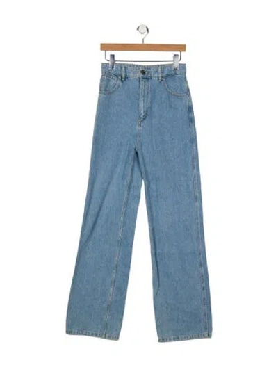 Pre-owned Sandro High-rise Wide Leg Jeans In Blue