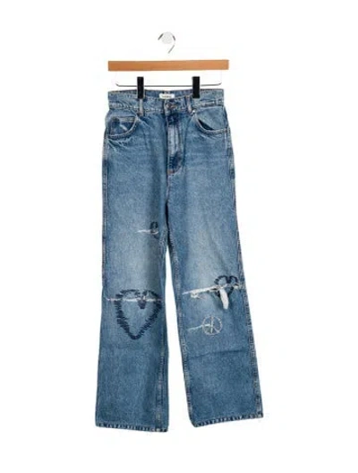 Pre-owned Sandro High-rise Wide Leg Jeans In Blue