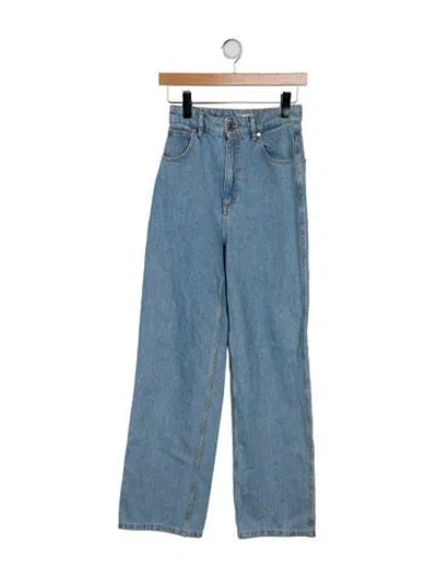 Pre-owned Sandro High-rise Wide Leg Jeans In Blue