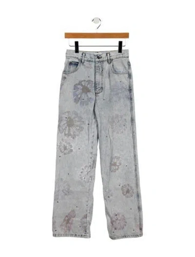 Pre-owned Sandro High-rise Wide Leg Jeans In Blue