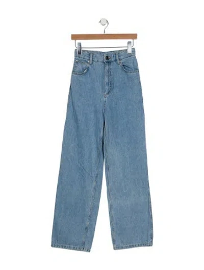 Pre-owned Sandro High-rise Wide Leg Jeans In Blue