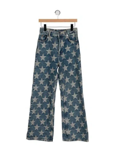 Pre-owned Sandro High-rise Wide Leg Jeans In Blue