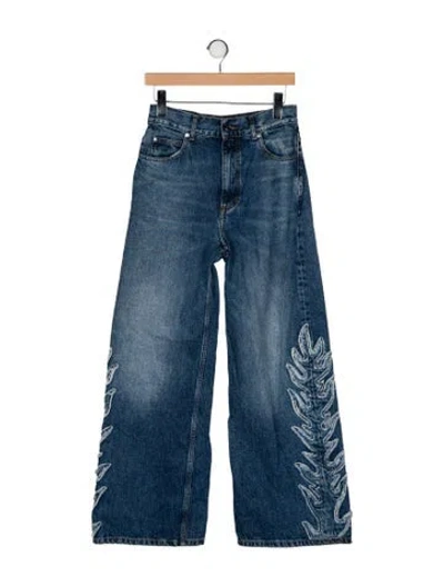 Pre-owned Sandro High-rise Wide Leg Jeans In Blue
