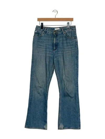 Pre-owned Sandro High-rise Wide Leg Jeans In Blue