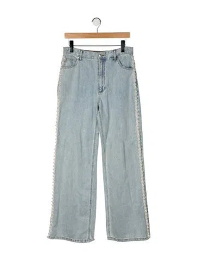 Pre-owned Sandro High-rise Wide Leg Jeans In Blue