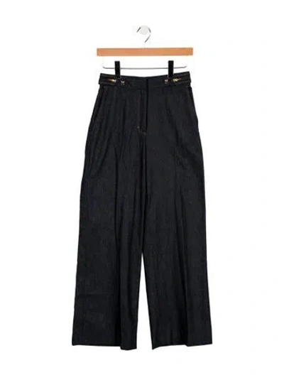 Pre-owned Sandro High-rise Wide Leg Jeans In Blue