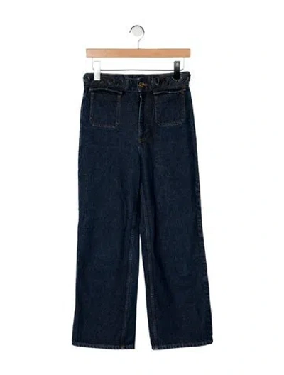 Pre-owned Sandro High-rise Wide Leg Jeans In Blue