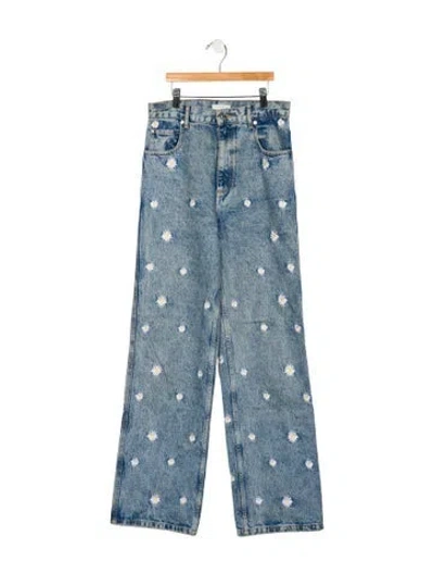 Pre-owned Sandro High-rise Wide Leg Jeans In Blue