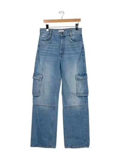 Pre-owned Sandro High-rise Wide Leg Jeans In Blue