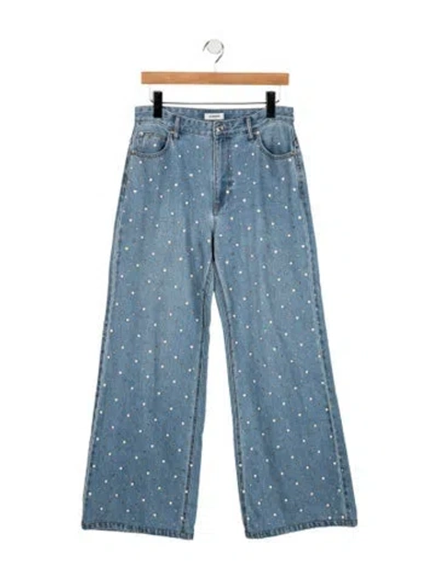 Pre-owned Sandro High-rise Wide Leg Jeans In Blue