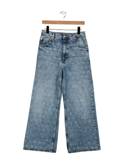 Pre-owned Sandro High-rise Wide Leg Jeans In Blue