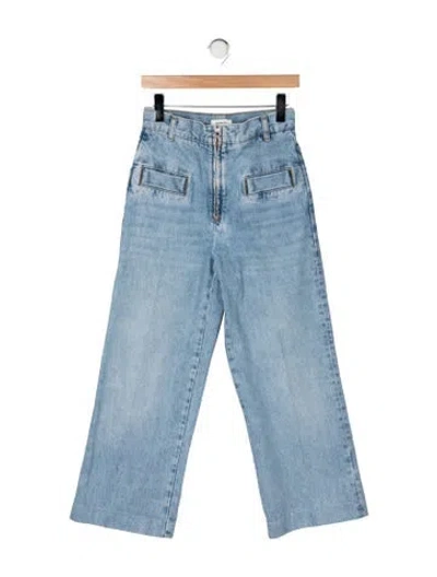 Pre-owned Sandro High-rise Wide Leg Jeans In Blue