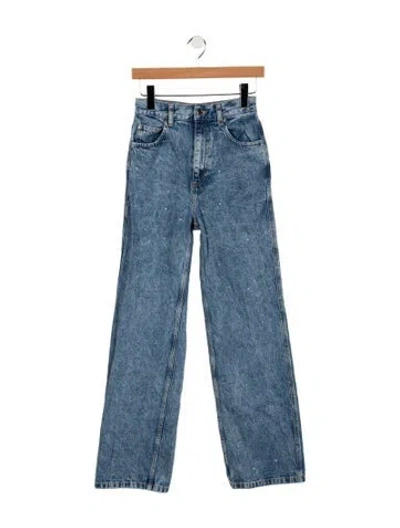 Pre-owned Sandro High-rise Wide Leg Jeans In Blue