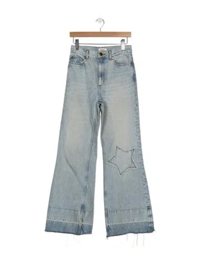Pre-owned Sandro High-rise Wide Leg Jeans In Blue