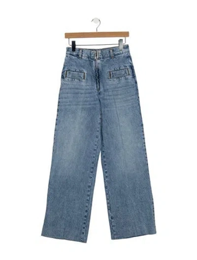 Pre-owned Sandro High-rise Wide Leg Jeans In Blue