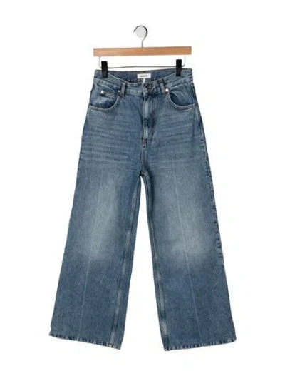 Pre-owned Sandro High-rise Wide Leg Jeans In Blue